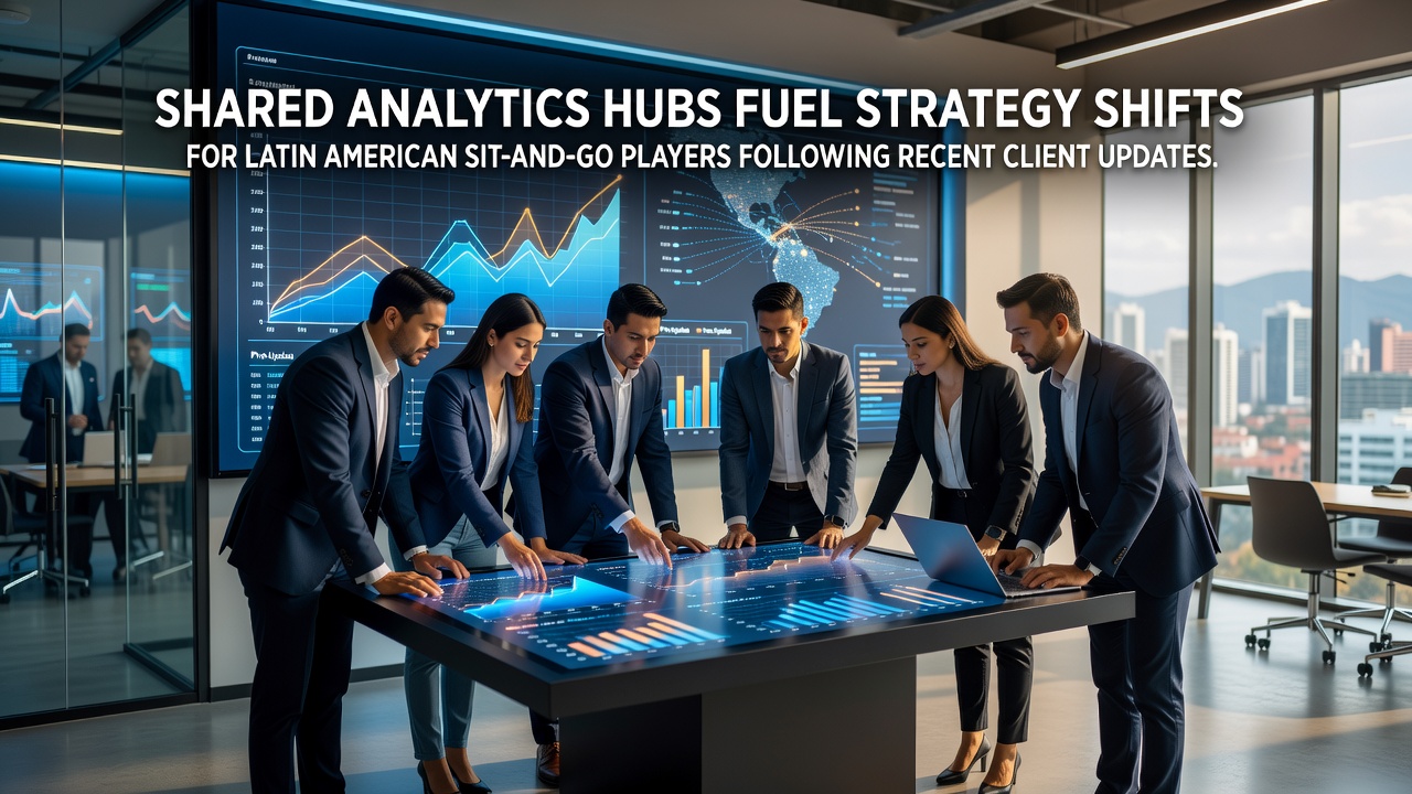 Latin American sit-and-go players analyzing shared data dashboards on updated poker software interfaces
