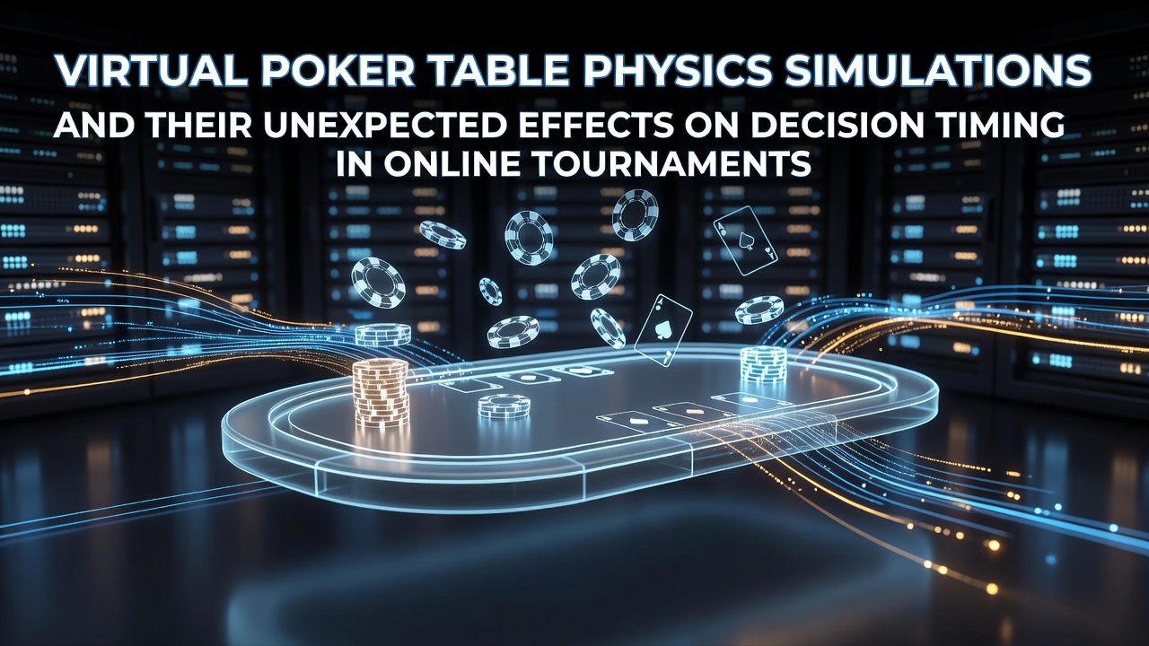 Virtual poker table displaying realistic chip physics and card animations during an online tournament