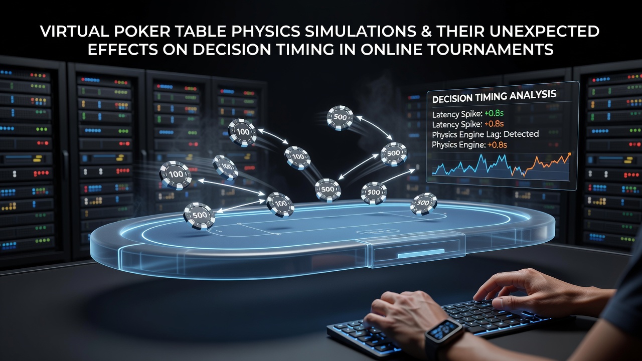 Close-up view of animated poker chips interacting on a virtual table surface during live play